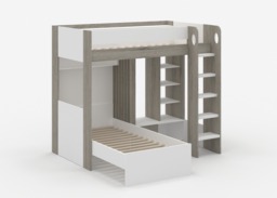 Flair Hampton L Shape Bunk Bed White & Grey - thumbnail 4