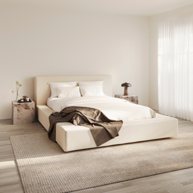 LPD Soho Upholstered Bed White Clay-Kingsize - image 1
