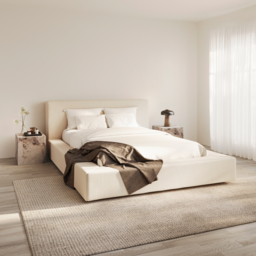 LPD Soho Upholstered Bed White Clay-Kingsize