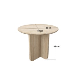 SOLACE+CO Aven Sintered Stone Effect Round Side Table - thumbnail 4