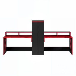 2x Recoil Pixel Gaming Desk Black & Red - thumbnail 4