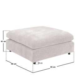 SOLACE+CO Asher Large Square Footstool Beige Boucle - thumbnail 5