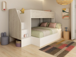 Trasman Triple Bunk Bed with Storage Stairs White - thumbnail 4
