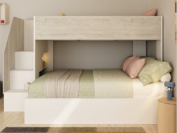 Trasman Triple Bunk Bed with Storage Stairs White - thumbnail 6