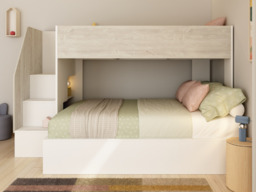 Trasman Triple Bunk Bed with Storage Stairs White - thumbnail 3