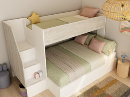 Trasman Triple Bunk Bed with Storage Stairs White - thumbnail 5