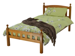 Wholesale Beds Florence Wooden Bed Frame-Rubberwood Antique Pine-Single - thumbnail 2