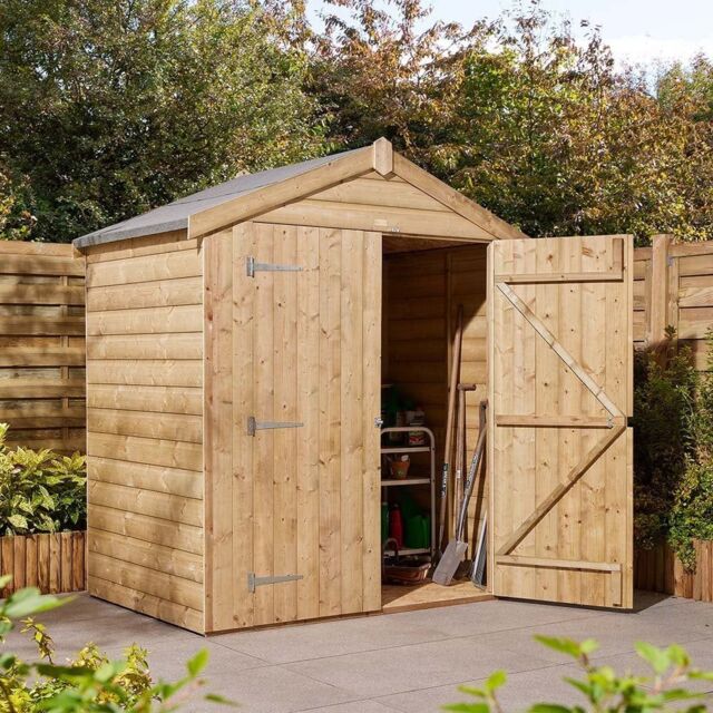 Rowlinson Shiplap Apex Shed Double Door 4x6cm