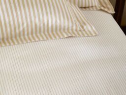 Yard Hebden Narrow Stripe Fitted Bed Sheet 100% Cotton-SuperKing-Honey Yellow - thumbnail 2