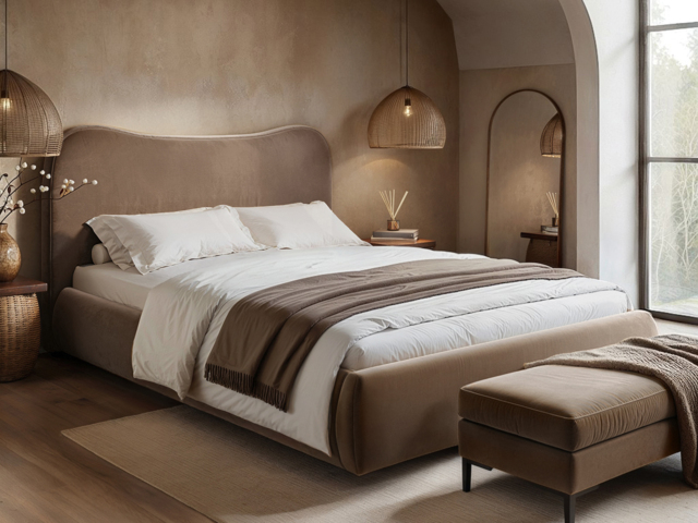 SOLACE+CO Ember Ottoman Bed Chocolate Velvet-Double - image 1