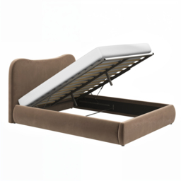 SOLACE+CO Ember Ottoman Bed Chocolate Velvet-Double - thumbnail 5