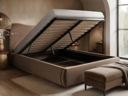 SOLACE+CO Ember Ottoman Bed Chocolate Velvet-Double - thumbnail 2