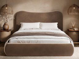 SOLACE+CO Ember Ottoman Bed Chocolate Velvet-Double - thumbnail 3