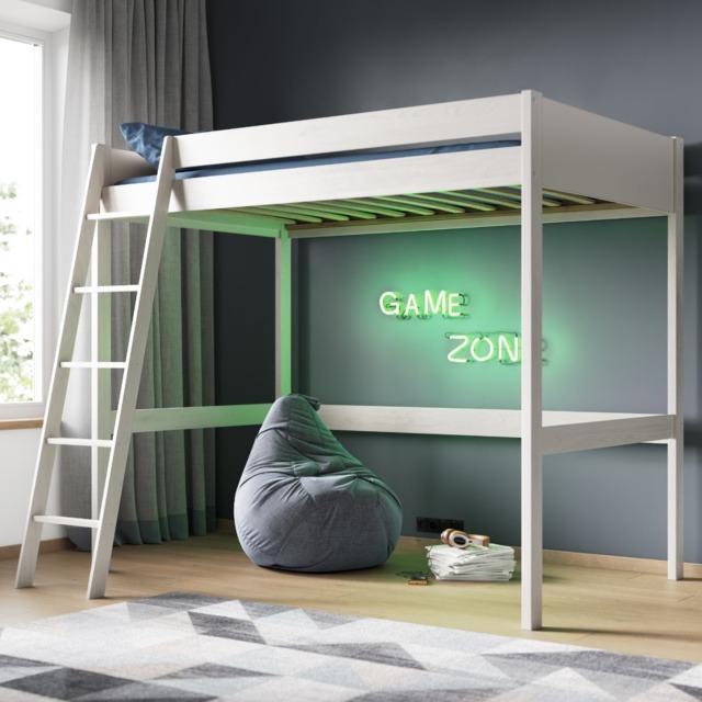 Noomi Tera Solid Wood Small Double High Sleeper White (FSC-Certified) - image 1