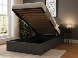 GFW End Lift Ottoman Storage Bed-Single-Grey Faux Leather - thumbnail 2