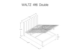 Flair Waltz Double Fabric Ottoman Bed Grey - thumbnail 5