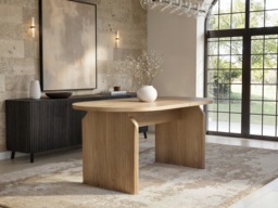 SOLACE+CO Varm & Cyra 4 to 8 Seater Extending Dining Table Set with Beige Chenille Chairs-Table + 4 Chairs-Oak - thumbnail 2