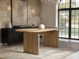 SOLACE+CO Varm & Cyra 4 to 8 Seater Extending Dining Table Set with Beige Chenille Chairs-Table + 4 Chairs-Oak - thumbnail 3