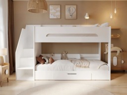 Flair Slick Staircase Bunk Bed with Storage White - thumbnail 2