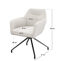 SOLACE+CO Emil Round Mottled Glass Dining Table with Isla Chairs Set of 4 - thumbnail 4