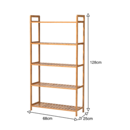 Living & Home Tiered Bamboo Wooden Shelf-5-Tier - thumbnail 6