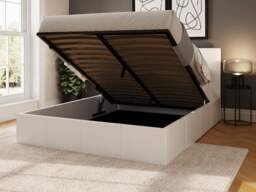 GFW End Lift Ottoman Storage Bed-White/White-Double - thumbnail 2