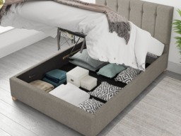 Aspire Hepburn Ottoman Bed Saxon Twill Grey - Double - thumbnail 4