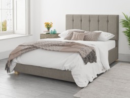 Aspire Hepburn Ottoman Bed Saxon Twill Grey - Double - thumbnail 1