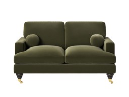 SOLACE+CO Addison 2 Seater Sofa with Caster Legs Khaki Green Velvet - thumbnail 5