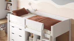 Flair Loop Mid Sleeper Bed Full Set White - thumbnail 3