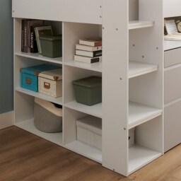Flair Bailey Kids Cabin Bed with Desk & Storage White & Grey - thumbnail 4