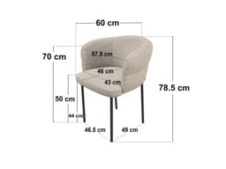 SOLACE+CO Ebony Black Extendable Dining Table with 6 Elise Chairs Light Brown - thumbnail 4