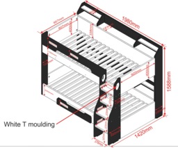 Flair Flick Storage Grey Bunk Bed with Grey Drawer - thumbnail 5