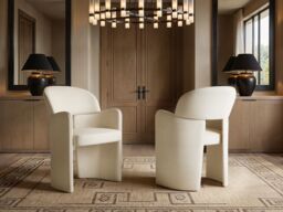 SOLACE+CO Varm & Estella Black Extendable Dining Table with Velvet Chairs Beige Table + 6 Chairs - thumbnail 2