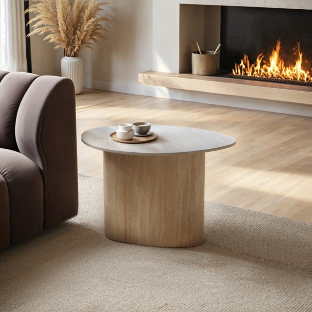 SOLACE+CO Elin Sintered Stone Effect Side Table - image 1