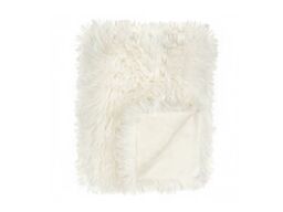 Furn Rowan 130 x 175cm Faux Fur Throw Polyester-Ecru - thumbnail 4