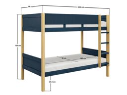 Flair Mateo Detachable Ribbed Bunk Bed Oak & Navy - thumbnail 6