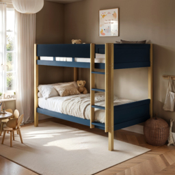 Flair Mateo Detachable Ribbed Bunk Bed Oak & Navy