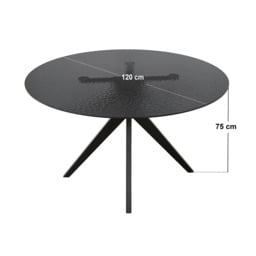 SOLACE+CO Emil Round Mottled Glass Dining Table with Aiko Chairs Set of 4 - thumbnail 6