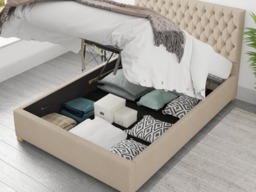Aspire Monroe Ottoman Bed Kimiyo Linen Beige - Double - thumbnail 4