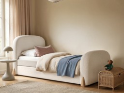 Flair Ines Single Bed with Trundle Cream Boucle - thumbnail 2