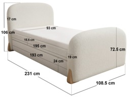 Flair Ines Single Bed with Trundle Cream Boucle - thumbnail 6