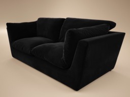 SOLACE+CO Orson 3 Seater Sofa Black Velvet - thumbnail 3