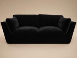 SOLACE+CO Orson 3 Seater Sofa Black Velvet - thumbnail 4
