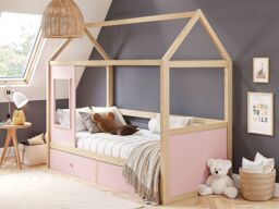 Flair Ted Play House Wooden Bed with Storage Pink - thumbnail 2