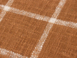 Yard Beni Cotton Check Throw with Tassels-Ginger/Natural - thumbnail 3