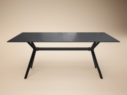 SOLACE+CO Emil Black Mottled Glass Rectangular Dining Table - thumbnail 6