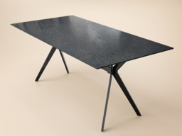 SOLACE+CO Emil Black Mottled Glass Rectangular Dining Table - thumbnail 5