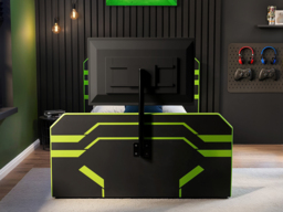 Recoil Alister Side Lift TV Ottoman Bed Black & Green Small Double - thumbnail 3
