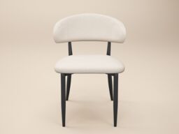 SOLACE+CO Varm & Cyra Black Dining Table Set with Beige Chenille Chairs Table + 6 Chairs - thumbnail 5